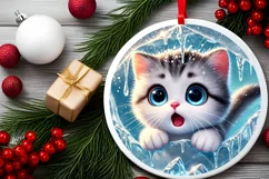 Round Christmas Ornament Sublimation|Clipart Product Image 1