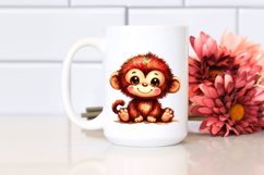 Vibrant Brownish Plush Monkey Clipart Product Image 2
