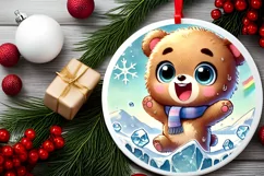 Round Christmas Ornament Sublimation|Clipart Product Image 1