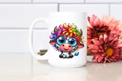 Colorful Cow Cartoon Sublimation Clipart Product Image 2