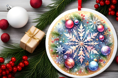 Round Christmass Ornament PNG Product Image 2