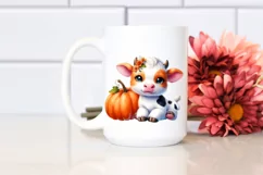 Cute Baby Cow Pumpkin | Sublimation Clipart Product Image 2