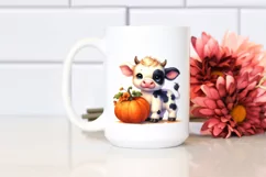 Cute Baby Cow Pumpkin | Sublimation Clipart Product Image 2