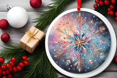 Round Christmass Ornament PNG Product Image 2