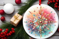 Round Christmass Ornament PNG Product Image 2