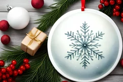 Round Christmas Ornament Sublimation|Clipart Product Image 2