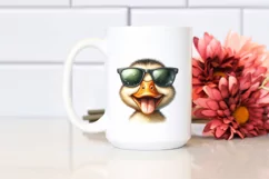 Detailed Cute Duck Sunglasses Watercolor Product Image 2