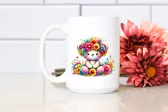 Cartoon Style Watercolor Bear Flower Crown | Sublimation Product Image 2