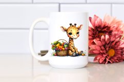 Quirky Baby Giraffe with Vegetables | Sublimation | Clipart Product Image 2