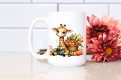 Quirky Baby Giraffe with Vegetables | Sublimation | Clipart Product Image 2