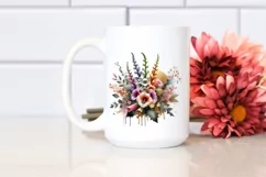 Colorful Bouquet with Foxglove | Sublimation | Clipart Product Image 2