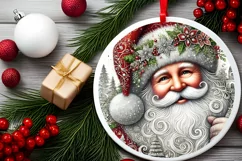 Round Christmas Ornament Sublimation|Clipart Product Image 1