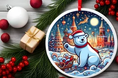 Round Christmas Ornament Sublimation|Clipart Product Image 2
