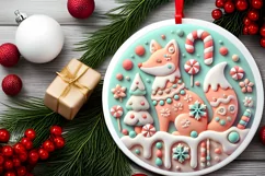 Round Christmas Ornament Sublimation|Clipart Product Image 1