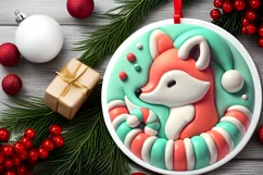 Round Christmas Ornament Sublimation|Clipart Product Image 1