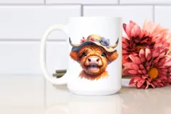 Cow Enthusiastic Highland Cow Sun Hat | Clipart Product Image 2