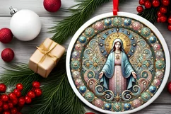 Round Christmas Ornament Sublimation|Clipart Product Image 1