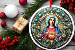 Round Christmas Ornament Sublimation|Clipart Product Image 1