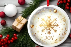 Round Christmas Ornament Sublimation|Clipart Product Image 2