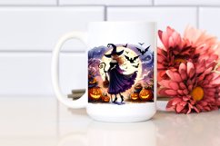 Simple Witch Halloween Scene Clipart Product Image 2