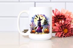 Simple Witch Halloween Scene Clipart Product Image 2