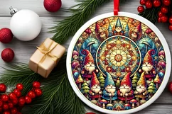 Round Christmas Ornament Sublimation|Clipart Product Image 1