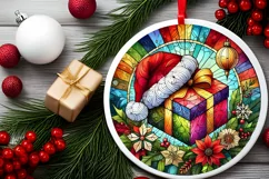 Round Christmas Ornament Sublimation|Clipart Product Image 1