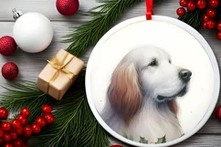 Dog Round Ornament Sublimation PNG Product Image 2