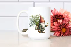 Detailed Gnome Snowdrop Bouquet Sublimation Clipart Product Image 2