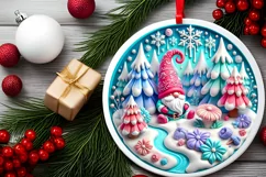 Round Christmas Ornament Sublimation|Clipart Product Image 1