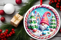 Round Christmas Ornament Sublimation|Clipart Product Image 1