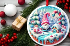 Round Christmas Ornament Sublimation|Clipart Product Image 1