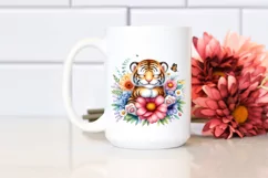 Colorful Cute Tiger Flower Clipart Product Image 2