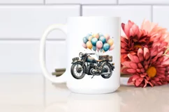 Vintage Dirty Motorcycle Balloons Clipart Product Image 2