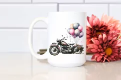 Vintage Dirty Motorcycle Balloons Clipart Product Image 2