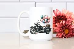 Vintage Dirty Motorcycle Balloons Clipart Product Image 2