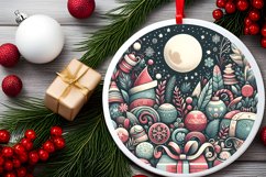Round Christmas Ornament Sublimation|Clipart Product Image 2