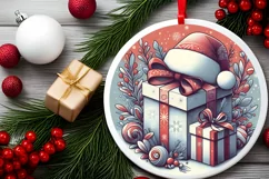 Round Christmas Ornament Sublimation|Clipart Product Image 2