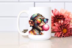 Colorful Monkey Sunglasses Chewing Gum Art Product Image 2