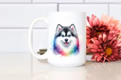 Cute Colorful Siberian Husky Sublimation Clipart Product Image 2