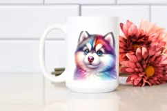 Cute Colorful Siberian Husky Sublimation Clipart Product Image 2