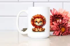 Plush Lion Colorful Watercolor Sticker Clipart Product Image 2