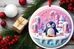 Round Christmas Ornament Sublimation|Clipart Product Image 1