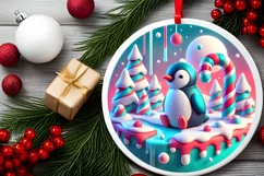 Round Christmas Ornament Sublimation|Clipart Product Image 1