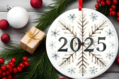 Round Christmass Ornament PNG Product Image 2
