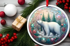 Round Christmas Ornament Sublimation|Clipart Product Image 2