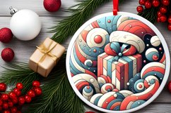 Round Christmas Ornament Sublimation|Clipart Product Image 1