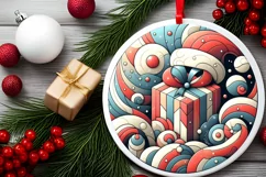 Round Christmas Ornament Sublimation|Clipart Product Image 1