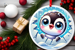 Round Christmass Ornament PNG Product Image 2