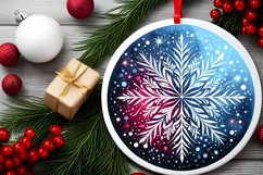 Round Christmas Ornament Sublimation|Clipart Product Image 2